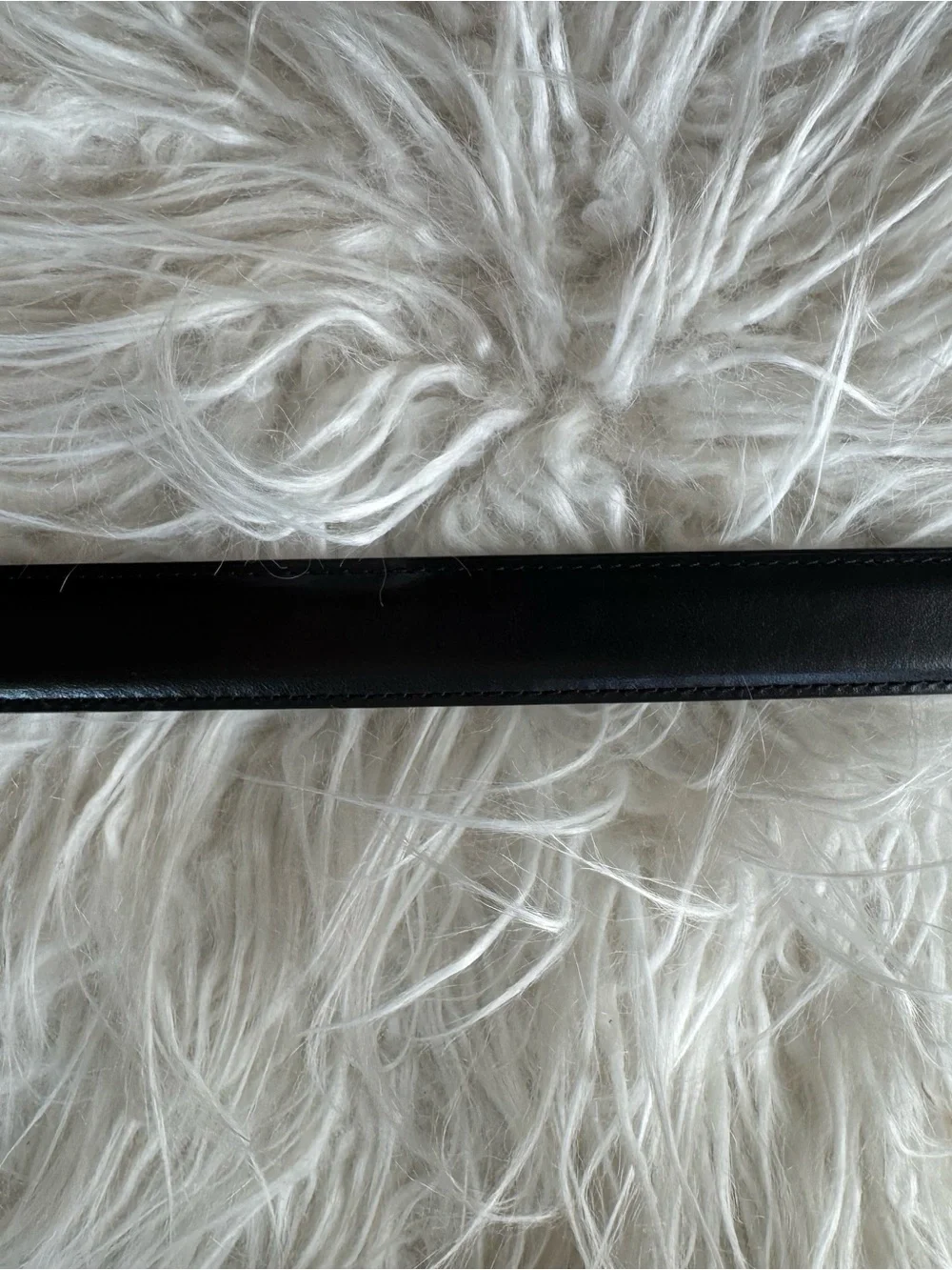 Aritzia Legendary Solid Black Leather Belt with Brass Buckle - Picture 3 of 6
